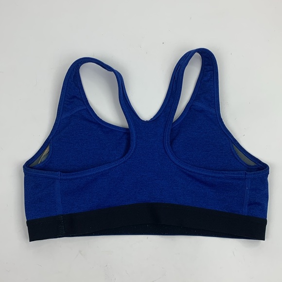 Nike Pro Sports Bra Racerback Medium Padded cups Royal blue & black - Picture 4 of 9